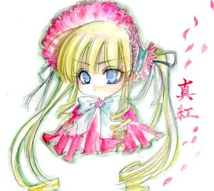 Rating: Safe Score: 0 Tags: 1girl blonde_hair blue_eyes bonnet bow bowtie dress drill_hair frills image long_hair long_sleeves looking_at_viewer petals shinku simple_background solo traditional_media twin_drills twintails very_long_hair User: admin