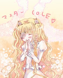 Rating: Safe Score: 0 Tags: 1girl blonde_hair blush closed_eyes dress flower hair_flower hair_ornament image kirakishou long_hair long_sleeves pink_rose rose solo very_long_hair wavy_hair white_dress white_flower white_rose User: admin