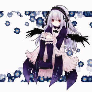 Rating: Safe Score: 0 Tags: 1girl black_wings boots dress feathered_wings feathers flower frills full_body hairband image lolita_hairband long_hair long_sleeves looking_at_viewer red_eyes ribbon silver_hair sitting solo suigintou wings User: admin