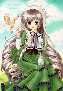 Rating: Safe Score: 0 Tags: 1girl bird brown_hair dress drill_hair frills green_dress green_eyes hat head_scarf heterochromia image long_hair long_sleeves looking_at_viewer red_eyes solo suiseiseki very_long_hair User: admin