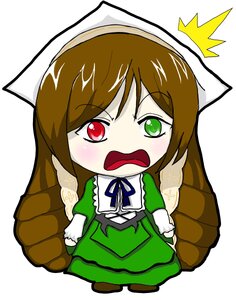 Rating: Safe Score: 0 Tags: 1girl brown_hair chibi dress full_body green_dress green_eyes head_scarf heterochromia image long_hair long_sleeves looking_at_viewer open_mouth red_eyes ribbon simple_background solo suiseiseki tears very_long_hair white_background User: admin