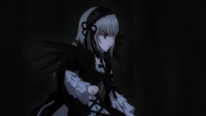 Rating: Safe Score: 0 Tags: 1girl black_ribbon black_wings dress frilled_sleeves frills hairband image long_hair long_sleeves red_eyes ribbon silver_hair simple_background solo suigintou wings User: admin