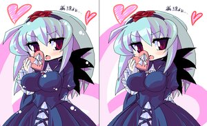 Rating: Safe Score: 0 Tags: 1girl blue_hair blush breasts dress hairband heart image impossible_clothes impossible_shirt large_breasts long_hair open_mouth red_eyes smile solo suigintou User: admin