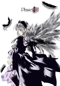 Rating: Safe Score: 0 Tags: 1girl bird black_feathers black_wings dress feathers flower frills hairband image long_hair long_sleeves looking_at_viewer rose silver_hair simple_background solo standing suigintou white_background wings User: admin