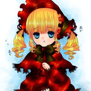 Rating: Safe Score: 0 Tags: 1girl blonde_hair blue_eyes blush bonnet bow dress drill_hair flower frills image long_hair long_sleeves looking_at_viewer rose shinku solo twin_drills User: admin