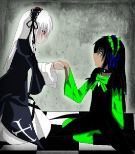 Rating: Safe Score: 0 Tags: auto_tagged checkered checkered_background checkered_floor dress hairband image lolita_hairband long_hair red_eyes ribbon solo suigintou white_hair wings User: admin