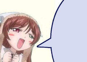 Rating: Safe Score: 0 Tags: 1girl :d brown_hair heterochromia image long_hair long_sleeves open_mouth red_eyes simple_background smile solo suiseiseki User: admin