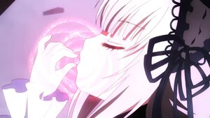 Rating: Safe Score: 0 Tags: 1girl bangs blush closed_eyes dress frilled_sleeves frills from_side hair_ribbon image long_hair profile ribbon solo suigintou User: admin