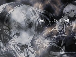 Rating: Safe Score: 0 Tags: 2girls closed_mouth dress flower frills greyscale hairband image lolita_hairband long_hair long_sleeves looking_at_viewer monochrome multiple_girls shinku smile solo suigintou User: admin