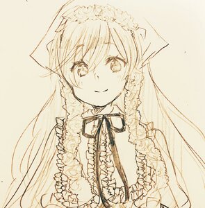 Rating: Safe Score: 0 Tags: 1girl closed_mouth dress eyebrows_visible_through_hair flower frills image long_hair looking_at_viewer monochrome neck_ribbon ribbon smile solo suiseiseki upper_body veil User: admin