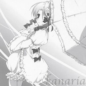 Rating: Safe Score: 0 Tags: 1girl bloomers blush bow dress drill_hair frills greyscale holding_umbrella image kanaria long_sleeves looking_at_viewer monochrome parasol solo standing twin_drills umbrella User: admin