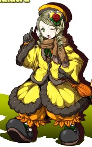 Rating: Safe Score: 0 Tags: 1girl black_gloves dress drill_hair flower gloves green_eyes green_hair hat image index_finger_raised kanaria long_hair one_eye_closed open_mouth pantyhose ringlets rose shoes solo twin_drills User: admin