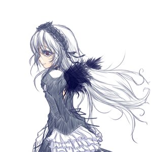 Rating: Safe Score: 0 Tags: 1girl black_wings dress frills hairband image long_hair long_sleeves looking_at_viewer puffy_sleeves red_eyes rose silver_hair simple_background smile solo suigintou very_long_hair white_background wings User: admin