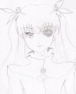 Rating: Safe Score: 0 Tags: 1girl auto_tagged barasuishou flower greyscale hair_ribbon image long_hair looking_at_viewer monochrome ribbon rose simple_background smile solo traditional_media two_side_up upper_body white_background User: admin