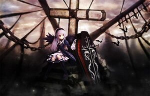 Rating: Safe Score: 0 Tags: 1girl bad_id bad_pixiv_id black_wings boots chain coffin cross dress frills gothic_lolita hairband image klamp lolita_fashion long_hair long_sleeves photoshop_(medium) red_eyes rozen_maiden silver_hair sitting solo suigintou wings User: admin