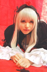 Rating: Safe Score: 0 Tags: 1girl blonde_hair flower frilled_sleeves frills gothic_lolita hairband lips lolita_fashion lolita_hairband long_hair long_sleeves looking_at_viewer realistic red_background red_flower red_rose rose solo suigintou upper_body User: admin