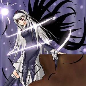 Rating: Safe Score: 0 Tags: 1girl black_wings dress frills full_moon hairband image long_hair long_sleeves looking_at_viewer moon red_eyes solo standing suigintou very_long_hair wings User: admin