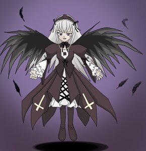 Rating: Safe Score: 0 Tags: 1girl auto_tagged black_dress black_wings cross-laced_clothes dress feathers flower flying frilled_sleeves frills full_body gradient hairband image long_hair long_sleeves looking_at_viewer open_mouth purple_background ribbon silver_hair solo suigintou wings User: admin
