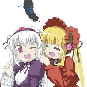 Rating: Safe Score: 0 Tags: 2girls blonde_hair blush bonnet dress flower frills hairband image juliet_sleeves long_hair long_sleeves multiple_girls one_eye_closed open_mouth pair puffy_sleeves rose shinku silver_hair suigintou wings User: admin