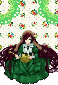 Rating: Safe Score: 0 Tags: 1girl brown_hair dress frills green_dress green_eyes heterochromia image long_hair long_sleeves looking_at_viewer red_eyes solo suiseiseki twintails very_long_hair watering_can User: admin