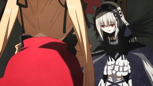 Rating: Safe Score: 0 Tags: 2girls black_dress black_ribbon blonde_hair dress frills hair_ribbon hairband image long_hair long_sleeves multiple_girls pair red_eyes ribbon shinku suigintou wings User: admin