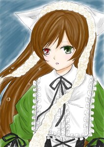 Rating: Safe Score: 0 Tags: 1girl black_ribbon brown_hair dress frills green_dress green_eyes head_scarf heterochromia image long_hair long_sleeves looking_at_viewer red_eyes ribbon solo suiseiseki upper_body very_long_hair User: admin