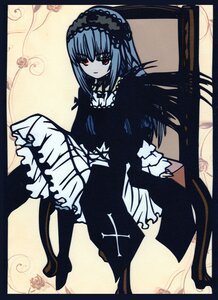 Rating: Safe Score: 0 Tags: 1girl bangs black_dress dress flower frills hairband image lolita_fashion long_sleeves looking_at_viewer puffy_sleeves red_eyes rose sitting solo suigintou User: admin