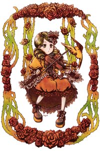 Rating: Safe Score: 0 Tags: 1girl brown_hair dress drill_hair flower frills hair_ornament image kanaria orange_flower pink_rose plant red_flower red_rose rose solo thorns vines yellow_flower yellow_rose User: admin