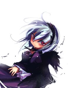 Rating: Safe Score: 0 Tags: 1girl black_wings blush dress feathers frills hairband image lolita_hairband long_sleeves looking_at_viewer red_eyes simple_background solo suigintou white_background wings User: admin