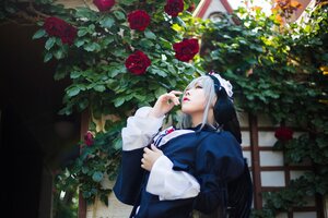 Rating: Safe Score: 0 Tags: 1girl apron closed_eyes flower lips long_hair long_sleeves maid plant profile red_flower red_rose rose solo suigintou upper_body User: admin