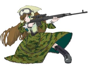 Rating: Safe Score: 0 Tags: 1girl artist_request boots brown_hair camouflage dress drill_hair goggles green_eyes gun hat heterochromia image long_hair long_sleeves machine_gun military_operator psl_romak red_eyes rifle rozen_maiden sniper_rifle solo suiseiseki very_long_hair weapon User: admin