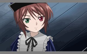 Rating: Safe Score: 0 Tags: 1girl anime_coloring black_ribbon brown_hair closed_mouth dress frills green_eyes hat heterochromia image letterboxed looking_at_viewer red_eyes ribbon short_hair solo souseiseki User: admin
