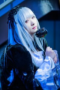 Rating: Safe Score: 0 Tags: 1girl bangs blurry closed_mouth dress gothic_lolita hairband lips lolita_fashion long_hair long_sleeves looking_at_viewer red_eyes ribbon silver_hair solo suigintou upper_body User: admin