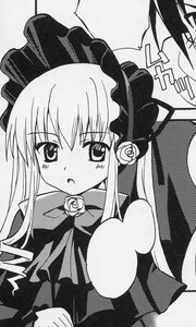 Rating: Safe Score: 0 Tags: 1girl blush dress greyscale hat image long_hair long_sleeves looking_at_viewer monochrome open_mouth rose shinku solo suigintou twintails User: admin