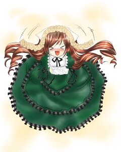 Rating: Safe Score: 0 Tags: 1girl blush brown_hair closed_eyes dress frills green_dress image long_hair long_sleeves open_mouth solo suiseiseki tears very_long_hair User: admin