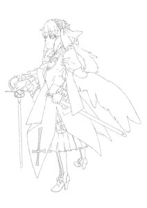 Rating: Safe Score: 0 Tags: 1girl auto_tagged boots cape full_body greyscale high_heel_boots high_heels holding holding_sword holding_weapon image lineart long_sleeves monochrome solo standing striped suigintou sword weapon User: admin