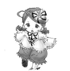 Rating: Safe Score: 0 Tags: 1girl :o blush butterfly dress drill_hair full_body greyscale hat image insect kanaria long_sleeves monochrome open_mouth rose simple_background solo white_background User: admin