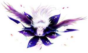 Rating: Safe Score: 0 Tags: 1girl breasts cleavage closed_eyes commentary_request dress floating_hair fm77_(artist) from_above image large_breasts long_hair motion_blur petals rozen_maiden solo suigintou white_hair wind wings User: admin