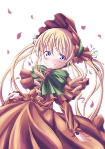 Rating: Safe Score: 0 Tags: 1girl blonde_hair blue_eyes blush bonnet bow bowtie capelet dekosuke dress drill_hair flower green_bow green_neckwear image long_hair long_sleeves looking_at_viewer petals pink_flower pink_rose red_capelet red_dress rose rose_petals rozen_maiden shinku sidelocks simple_background smile solo twintails very_long_hair white_background User: admin