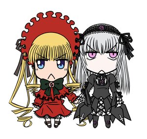 Rating: Safe Score: 0 Tags: 2girls black_wings blonde_hair blue_eyes bonnet bow bowtie chibi dress drill_hair frills hairband image long_hair long_sleeves looking_at_viewer multiple_girls pair shinku simple_background suigintou twintails white_background wings User: admin