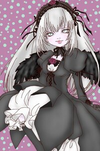 Rating: Safe Score: 0 Tags: 1girl dress flower frills hairband halftone halftone_background image lolita_hairband long_hair long_sleeves looking_at_viewer polka_dot polka_dot_background puffy_sleeves rose silver_hair solo suigintou wings User: admin