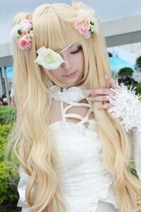 Rating: Safe Score: 0 Tags: 1girl bangs blonde_hair blurry closed_eyes day dress facing_viewer flower hair_flower hair_ornament kirakishou lips long_hair photo rose solo white_dress white_flower white_rose User: admin