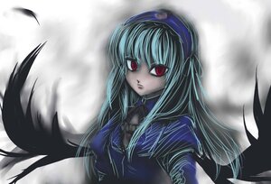 Rating: Safe Score: 0 Tags: 1girl black_wings dress feathered_wings feathers hairband image long_hair long_sleeves looking_at_viewer red_eyes solo suigintou upper_body wings User: admin