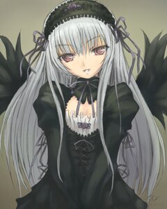 Rating: Safe Score: 0 Tags: 1girl bangs black_dress black_ribbon black_wings detached_collar dress feathered_wings flower frills hairband image long_hair long_sleeves looking_at_viewer parted_lips pink_eyes red_eyes rose rozen_maiden silver_hair simple_background solo suigintou tsukioka_kirio very_long_hair wings User: admin