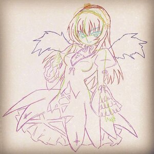 Rating: Safe Score: 0 Tags: 1girl black_wings dress feathered_wings flower frills hairband image long_hair long_sleeves looking_at_viewer ribbon solo suigintou white_wings wings User: admin