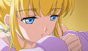 Rating: Safe Score: 0 Tags: 1girl bangs blonde_hair blue_eyes close-up frown image long_hair long_sleeves ponytail shinku simple_background sleeves_past_wrists solo sweater upper_body User: admin