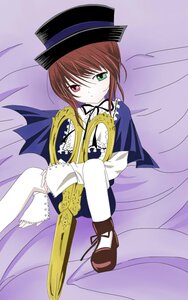 Rating: Safe Score: 0 Tags: 1girl brown_hair dress frills full_body green_eyes hat heterochromia image long_sleeves looking_at_viewer red_eyes solo souseiseki top_hat User: admin