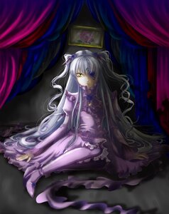 Rating: Safe Score: 0 Tags: 1girl barasuishou curtains dress expressionless flower frills hair_ornament image long_hair looking_at_viewer rose silver_hair sitting solo very_long_hair wavy_hair yellow_eyes User: admin