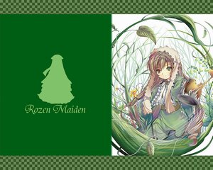 Rating: Safe Score: 0 Tags: 1girl brown_hair copyright_name dress frills green_dress hairband heterochromia image long_hair long_sleeves looking_at_viewer plant red_eyes ribbon solo suiseiseki very_long_hair vines watering_can User: admin