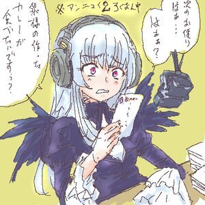Rating: Safe Score: 0 Tags: 1girl dress frilled_sleeves headphones image juliet_sleeves long_hair long_sleeves oekaki paper silver_hair simple_background solo suigintou wings yellow_background User: admin